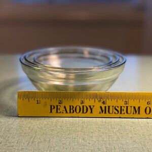 Set of Vintage Clear Green Tinged Mise En Place Bowls